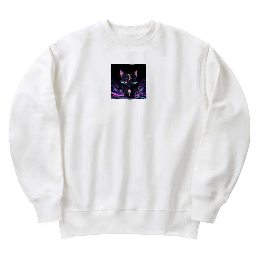 ミネラル太郎のサイケデリックネコ Heavyweight Crew Neck Sweatshirt