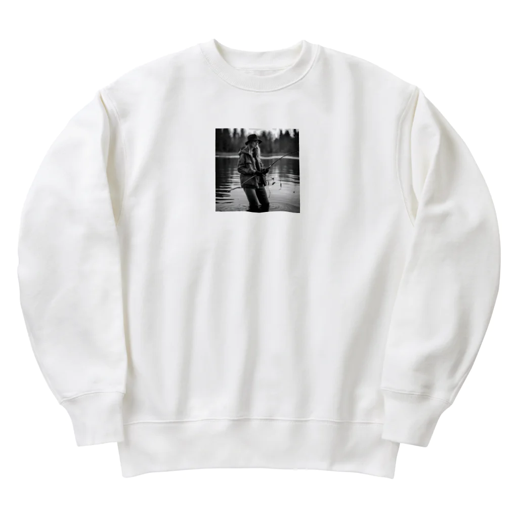 No Fishing No Life の釣り女子 Heavyweight Crew Neck Sweatshirt