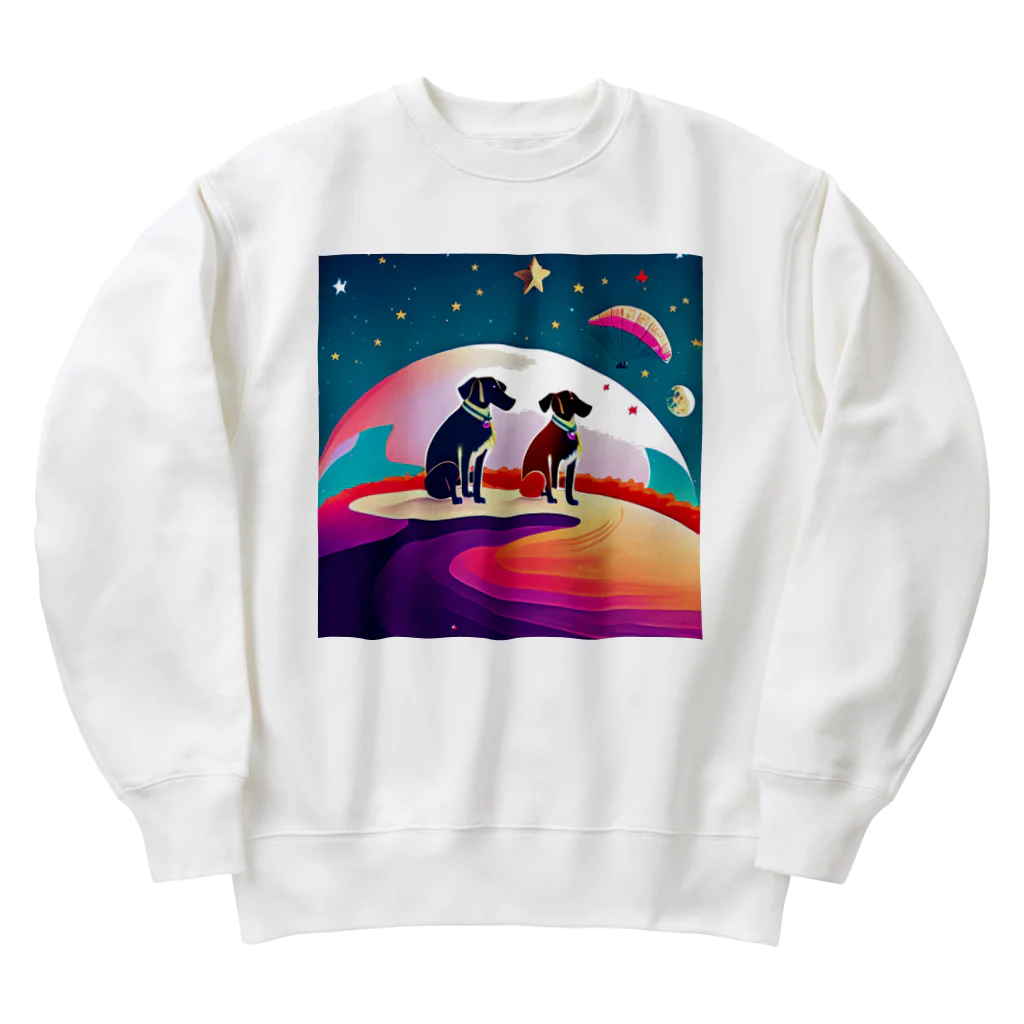 那須モバイル店のつがいの犬 Heavyweight Crew Neck Sweatshirt