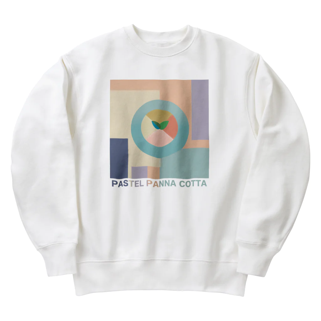 パステルな動物と食べ物と心強さとのパステルパンナコッタ Heavyweight Crew Neck Sweatshirt