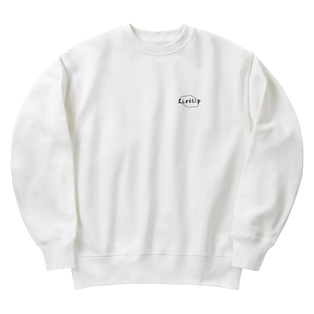 Listup_timeのバックプリント  Heavyweight Crew Neck Sweatshirt