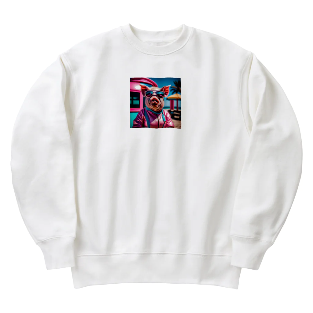 mimimiminononoの陽気なKOBUTAちゃん Heavyweight Crew Neck Sweatshirt