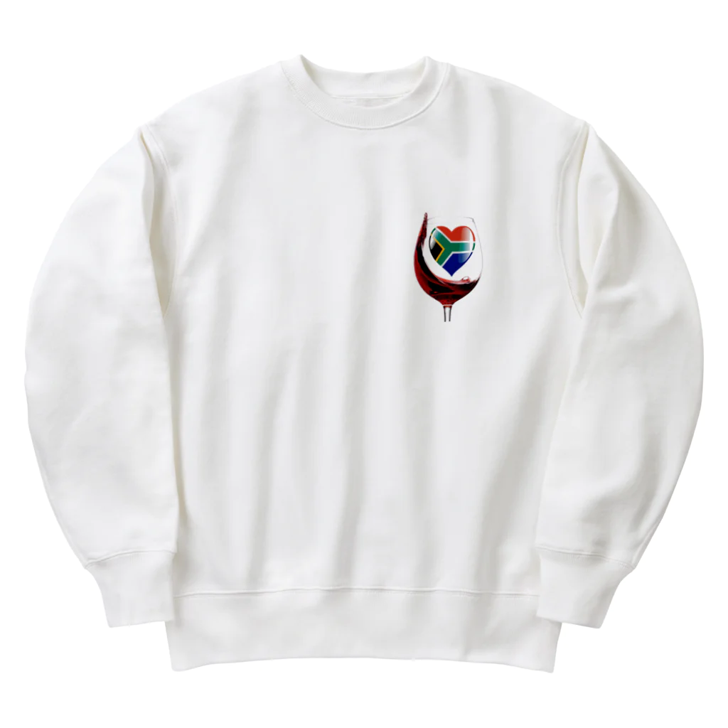 WINE 4 ALLの国旗とグラス：南アフリカ（衣類） Heavyweight Crew Neck Sweatshirt