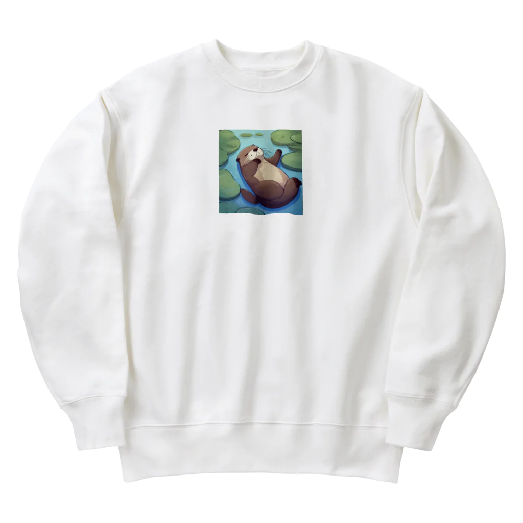 TADの部屋のフニャフニャカワウソくん Heavyweight Crew Neck Sweatshirt