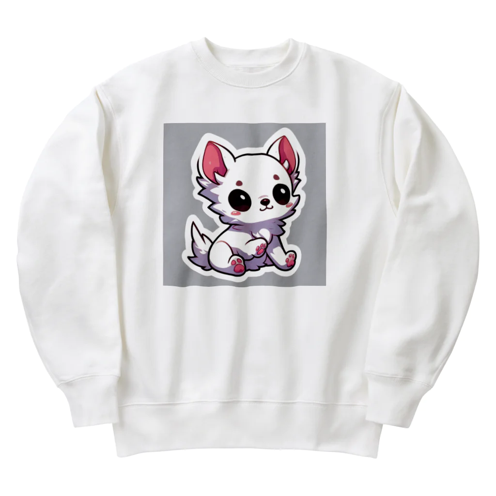 可愛いチワワグッズショップのホワイトチワワちゃん Heavyweight Crew Neck Sweatshirt