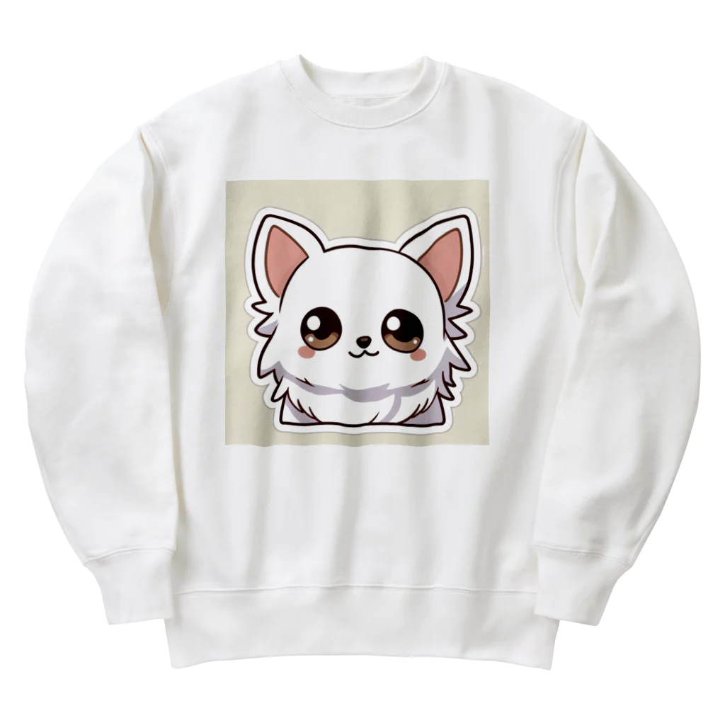 可愛いチワワグッズショップのホワイトチワワちゃん Heavyweight Crew Neck Sweatshirt