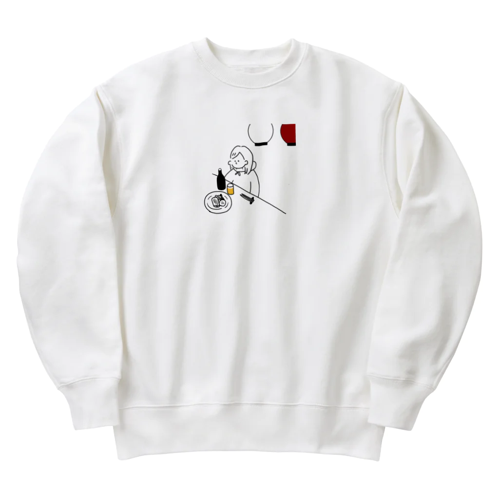 もぐ@酒場とおつまみ日記のビールとおでん Heavyweight Crew Neck Sweatshirt