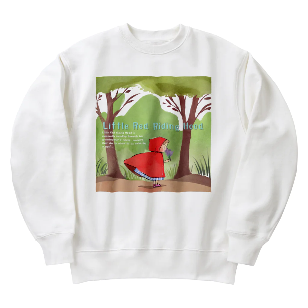 petitringo -プチリンゴ-のおばあさんのお家へ向かう赤ずきんちゃん Heavyweight Crew Neck Sweatshirt