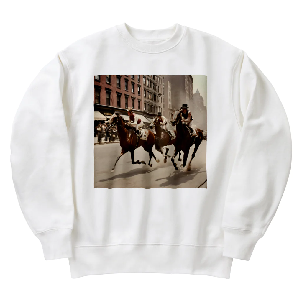 うまうまのclassic horse Heavyweight Crew Neck Sweatshirt