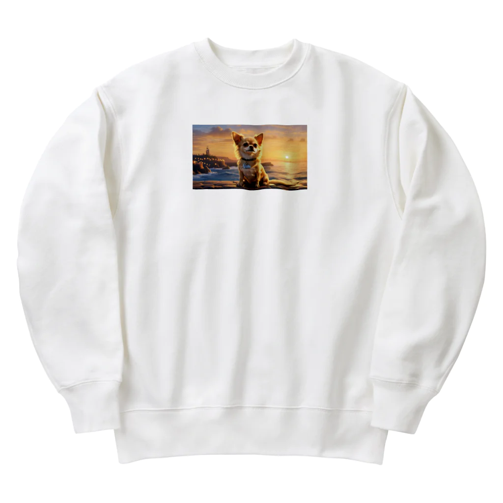 Welina_S-Artのサンセットチワワ Heavyweight Crew Neck Sweatshirt