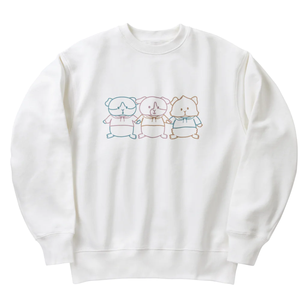 しっぽのないねずみの３ぴきのねずみ（くすみカラフル） Heavyweight Crew Neck Sweatshirt