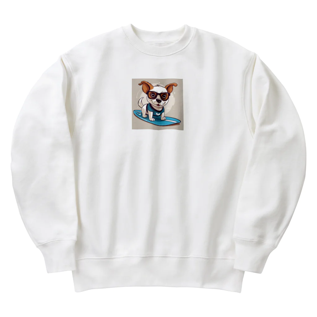 With-a-smileのサーフィン犬 Heavyweight Crew Neck Sweatshirt