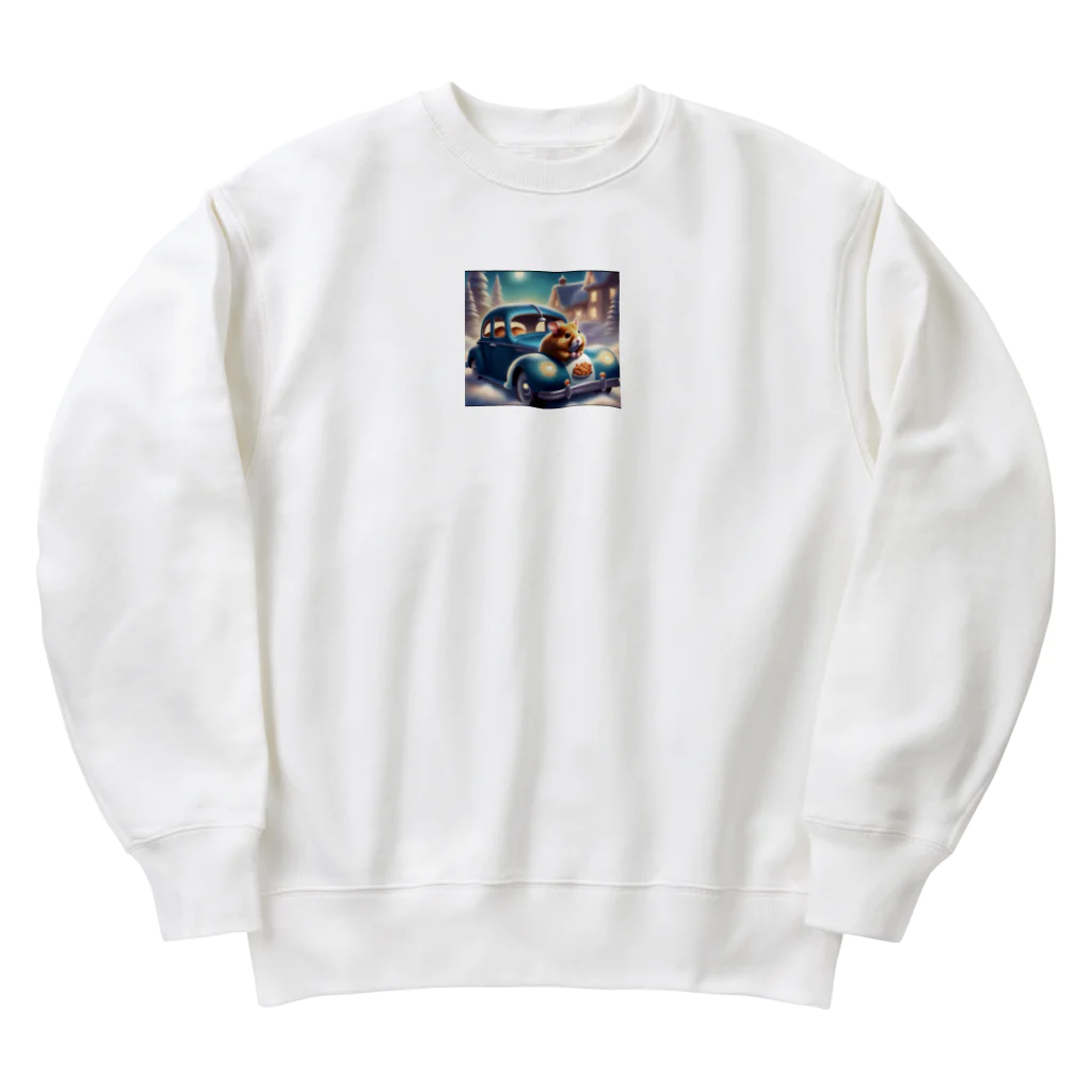 HiStory-jinのアーモンド好きのハムスターココちゃんの待ち伏せ Heavyweight Crew Neck Sweatshirt