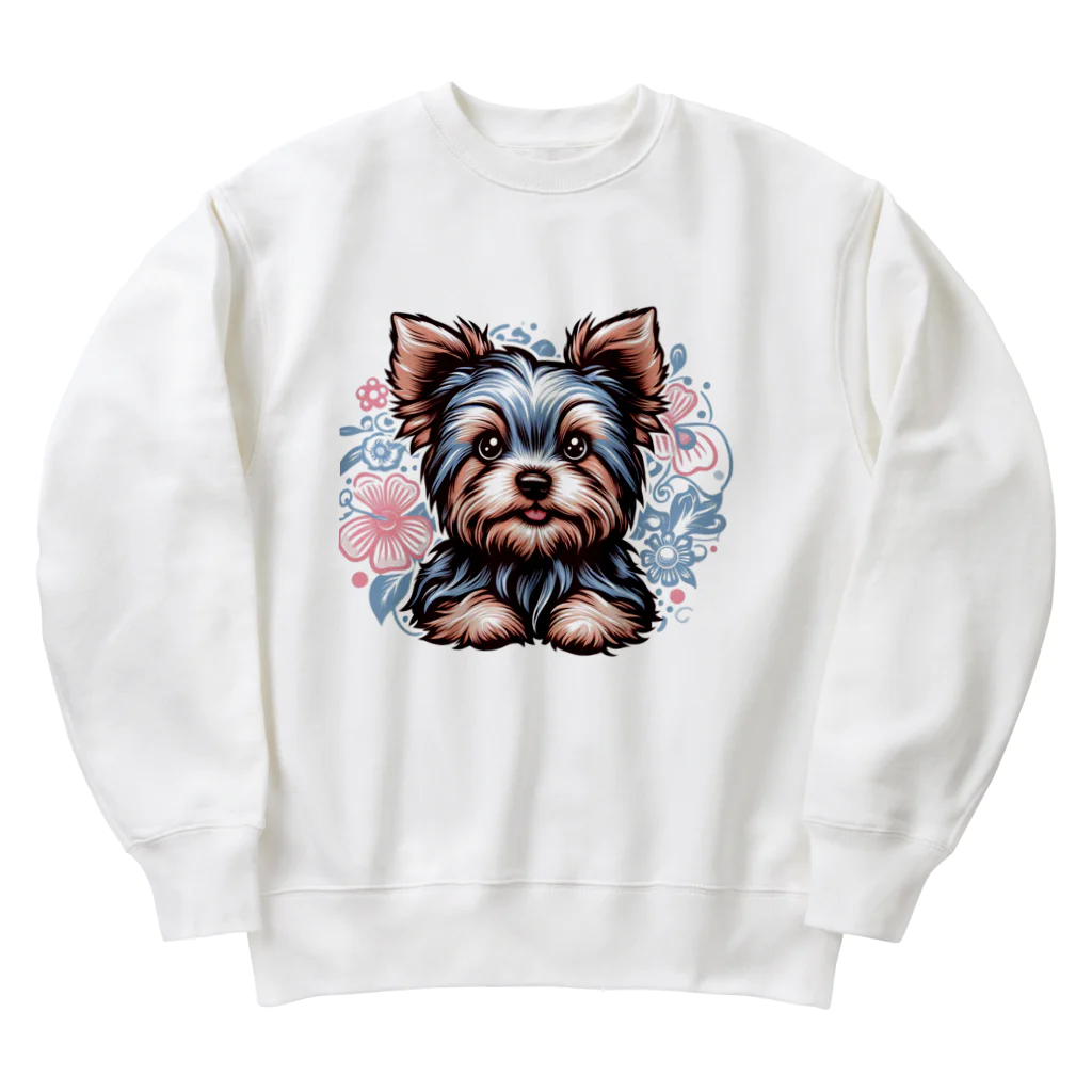 ガオのお店のかわいいヨークシャテリアのグッズ Heavyweight Crew Neck Sweatshirt