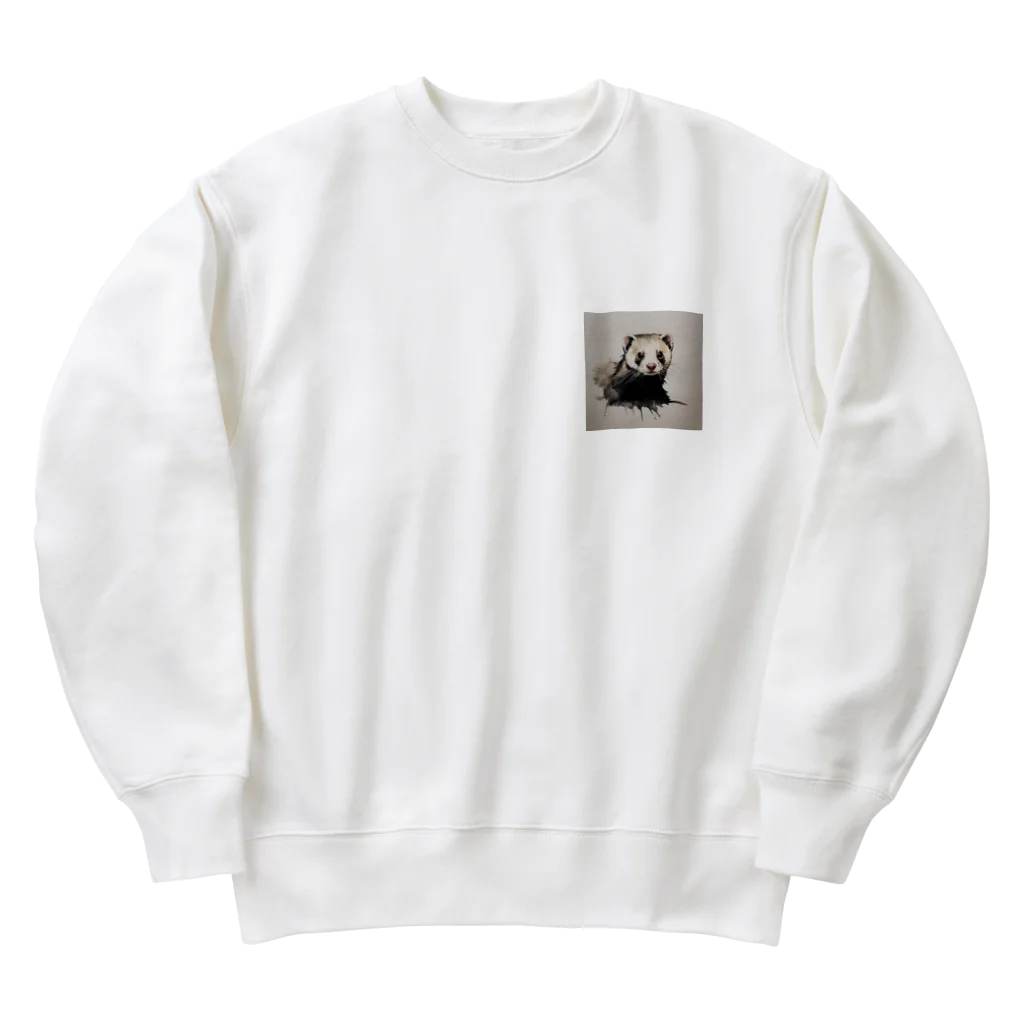 Moff-Animal'sの水墨鼬(フェレット) Heavyweight Crew Neck Sweatshirt