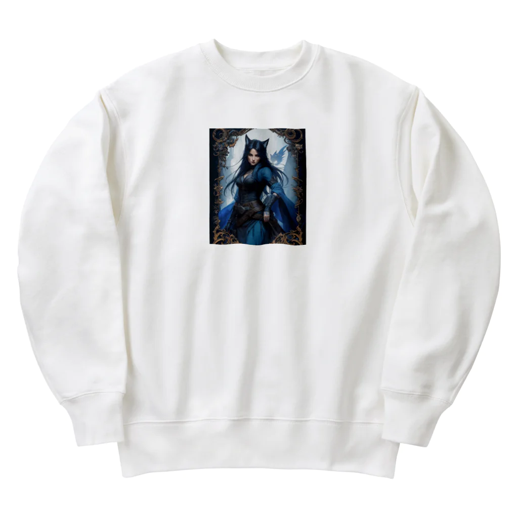 ZZRR12の「狐魔女の蒼き炎」 ： "The Azure Flames of the Fox Witch" Heavyweight Crew Neck Sweatshirt