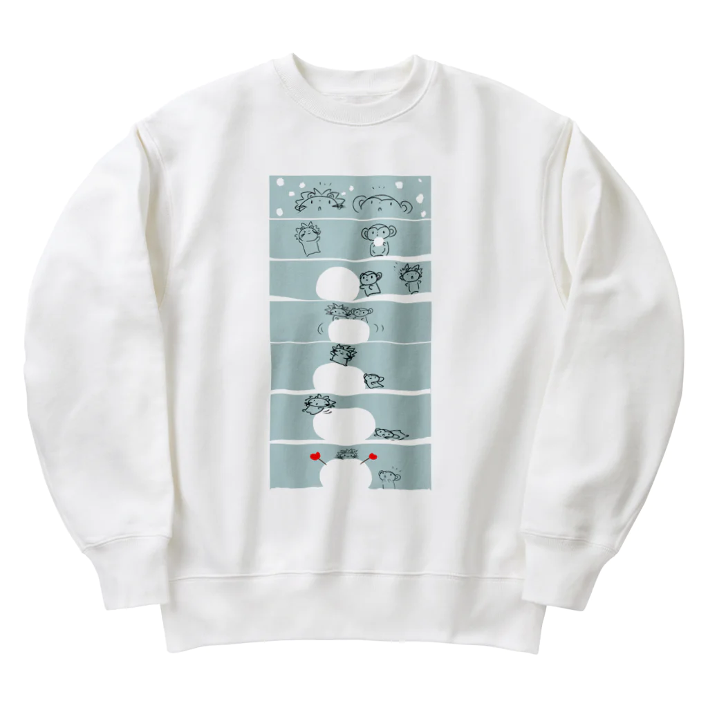 夏中夜話のししこともんきちとゆき Heavyweight Crew Neck Sweatshirt