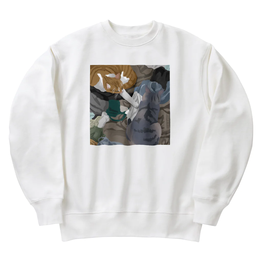 渡邊野乃香のお店の洗濯物と猫 Heavyweight Crew Neck Sweatshirt