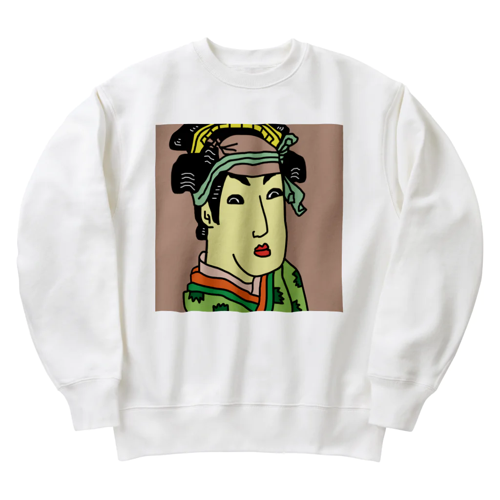 じゃぱにぃずぴぃぽぅの三世瀬川菊之丞の田辺文蔵妻おしづ Heavyweight Crew Neck Sweatshirt