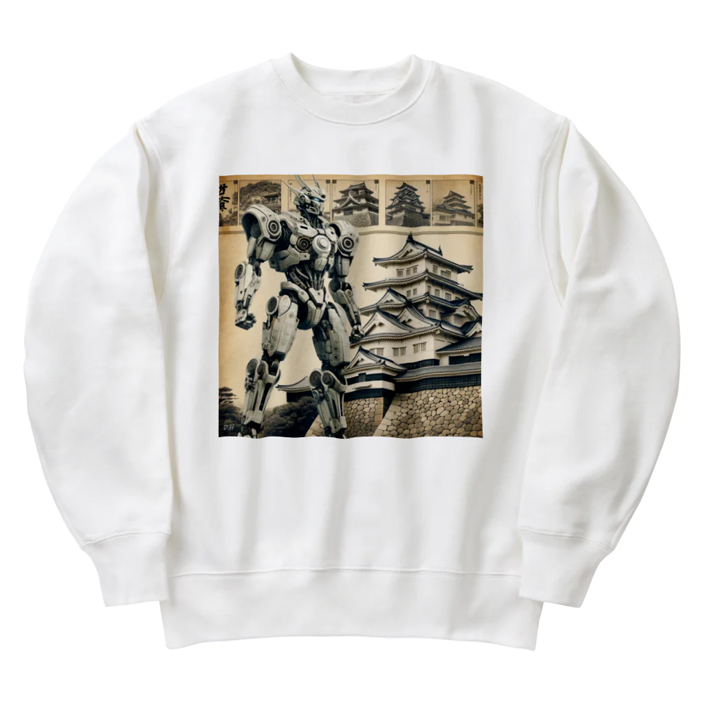 こまイヌ屋たちの彦根城ロボ Heavyweight Crew Neck Sweatshirt