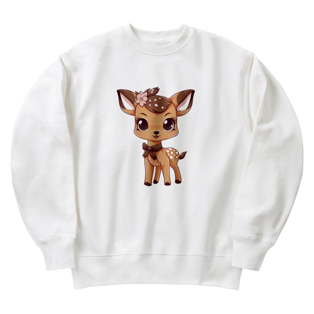 Vasetti_pressの可愛い鹿 Heavyweight Crew Neck Sweatshirt