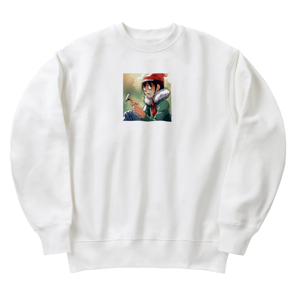 AI美女王国のドット絵のゆうこちゃん Heavyweight Crew Neck Sweatshirt