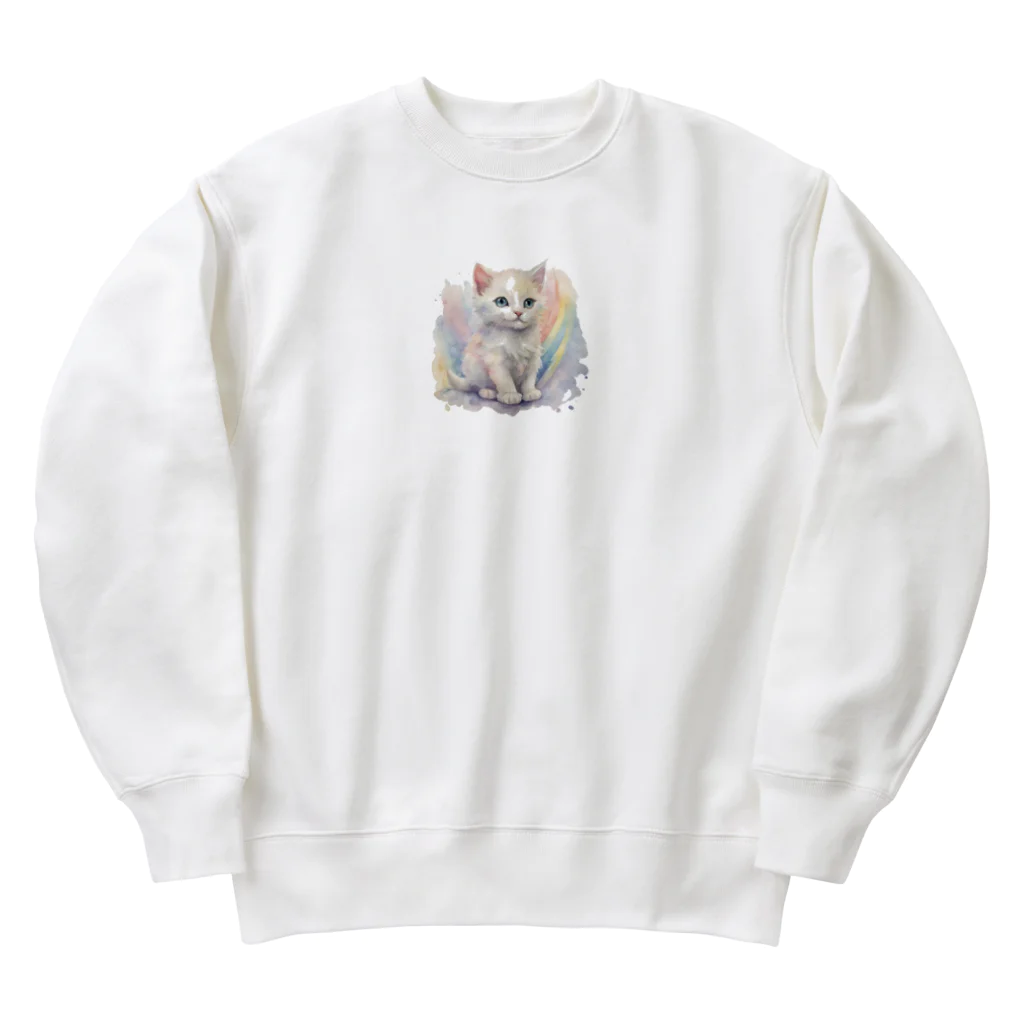 いさぴのパステル猫 Heavyweight Crew Neck Sweatshirt