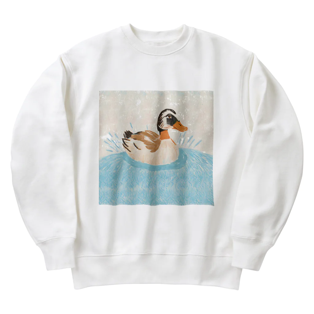 chami_23の水遊び中のカモ Heavyweight Crew Neck Sweatshirt