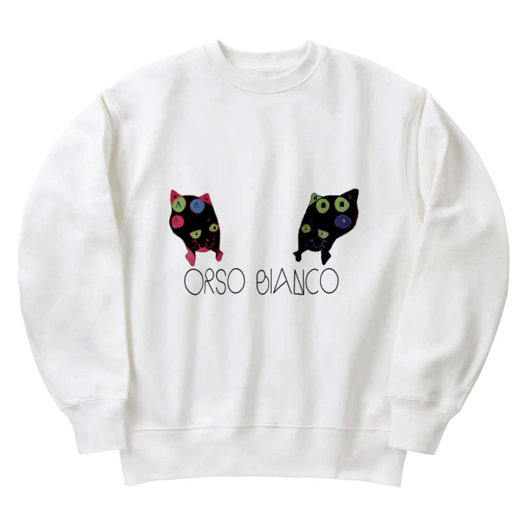 Orso Biancoの謎ねこスウェットWHITE Heavyweight Crew Neck Sweatshirt