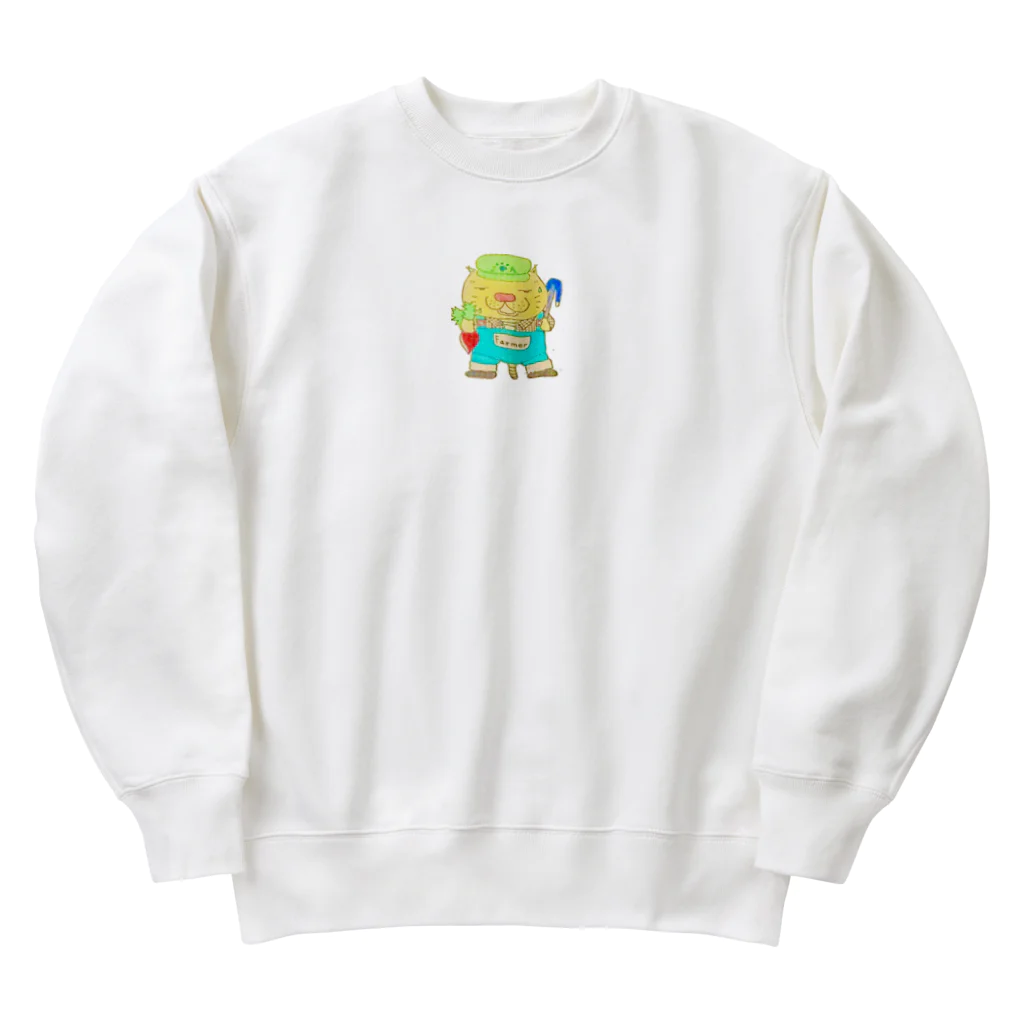 マティリアルの可愛い猫の農家さん Heavyweight Crew Neck Sweatshirt