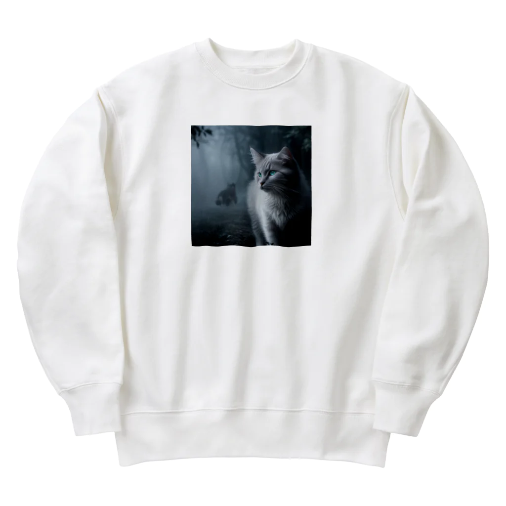 ZZRR12の「境界を見つめる猫の眼差し」 Heavyweight Crew Neck Sweatshirt