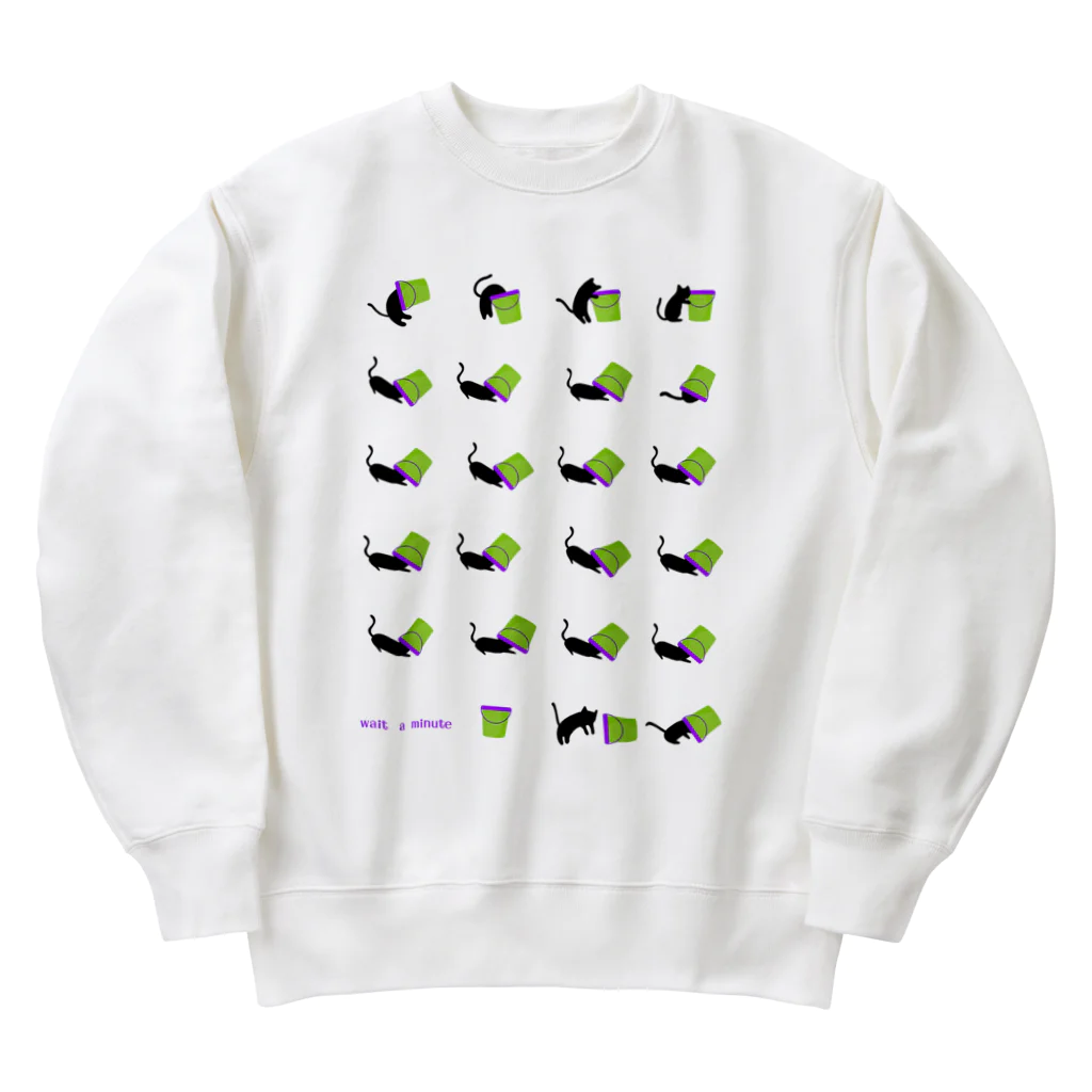 yellowgreenのちょっとまってて　黒猫 Heavyweight Crew Neck Sweatshirt