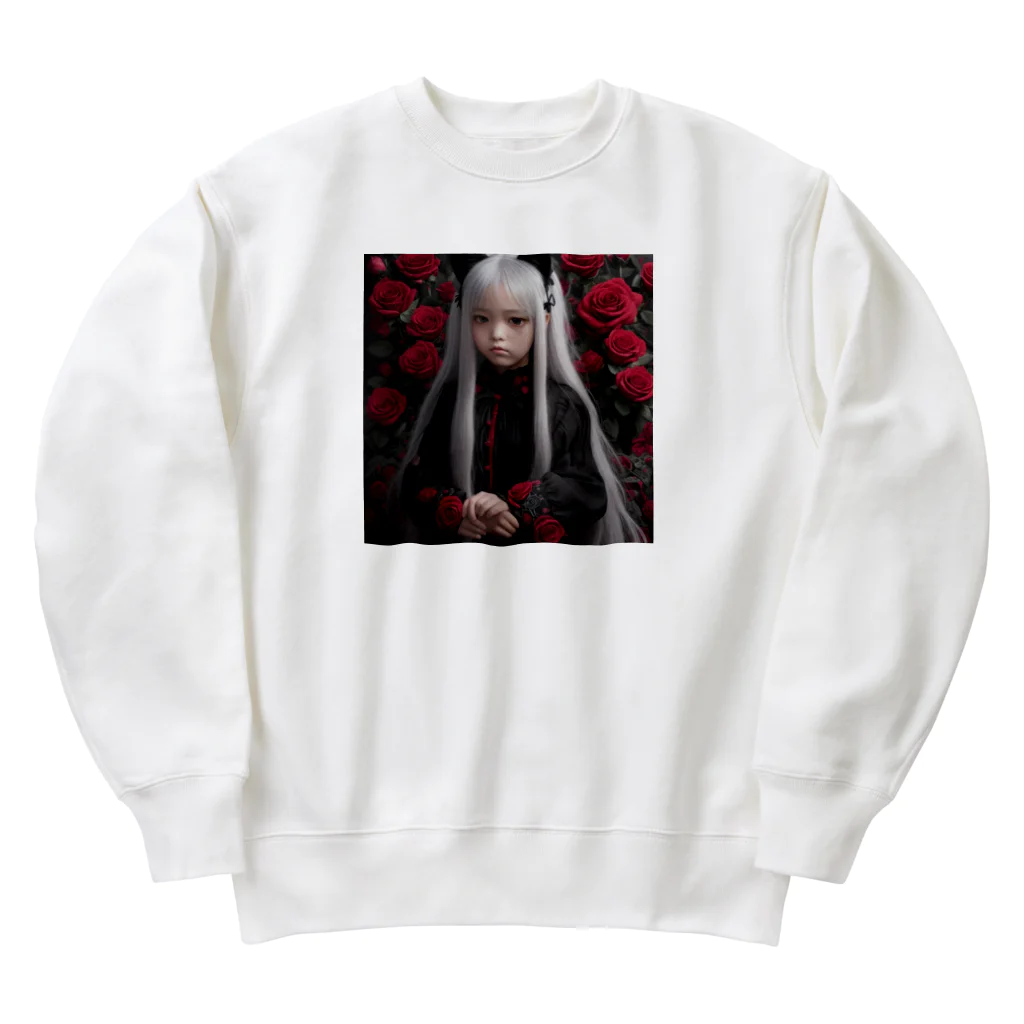 ZZRR12の「猛炎に舞う紅の猫耳守護者」 Heavyweight Crew Neck Sweatshirt