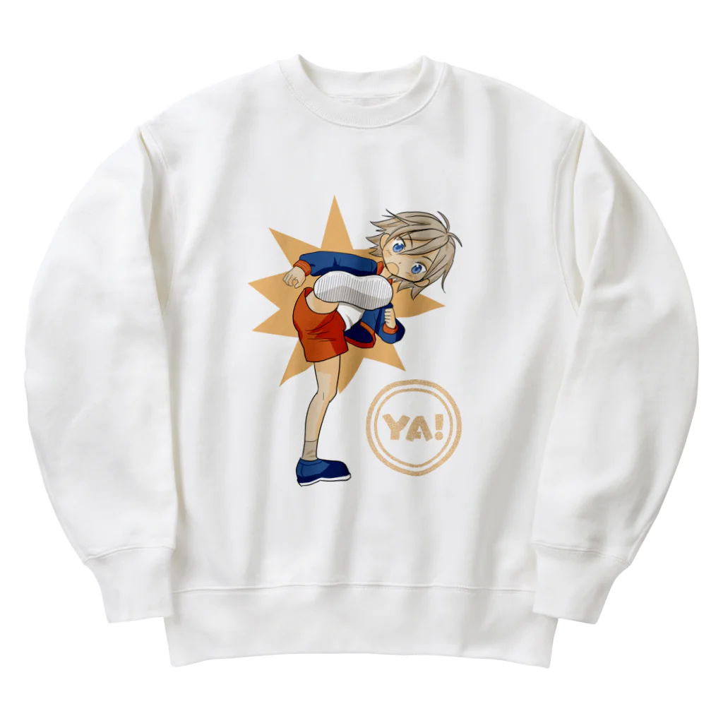 Angelのキックするショタ Heavyweight Crew Neck Sweatshirt