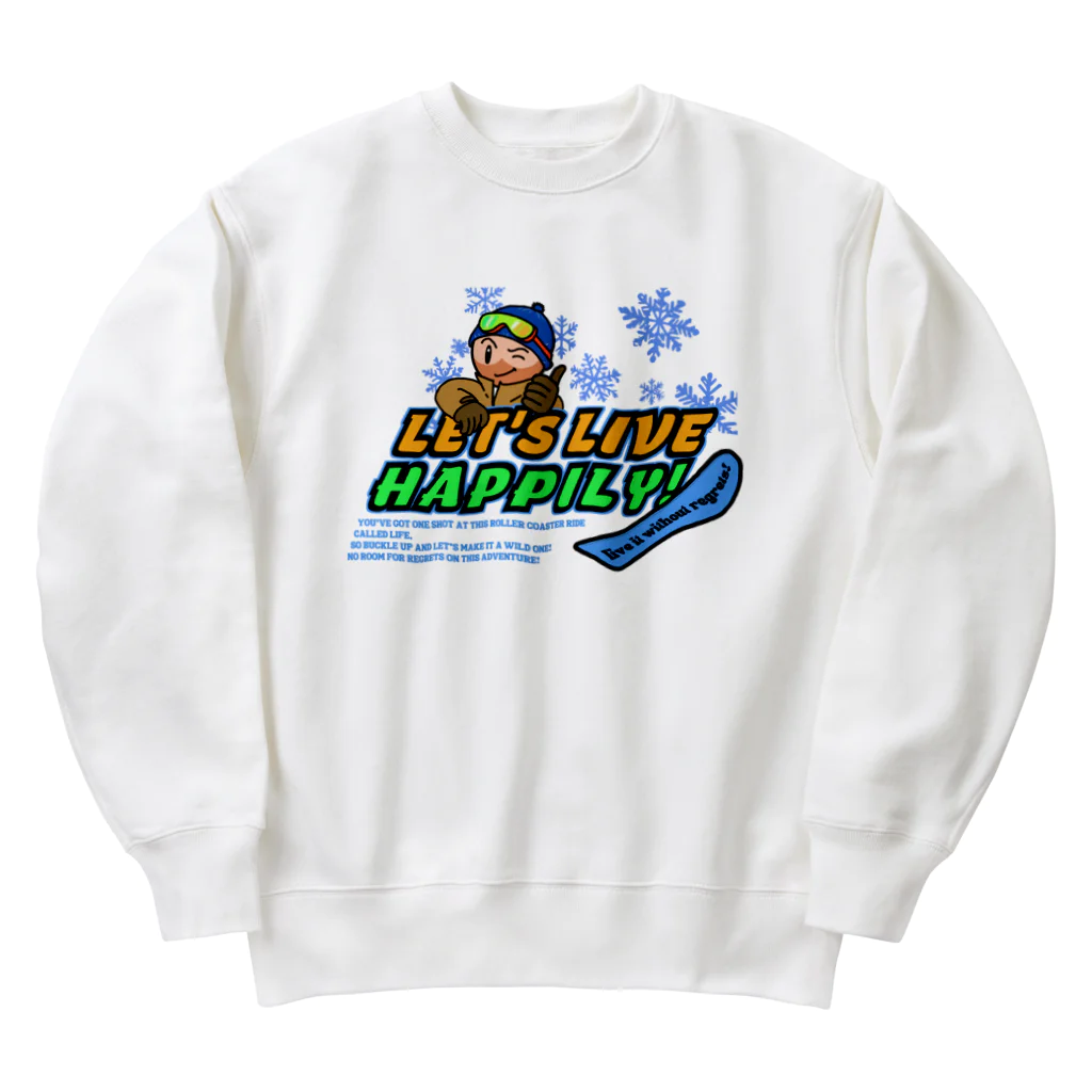 kazu_gの楽しく生きよう！（スノーボード）（ブルー） Heavyweight Crew Neck Sweatshirt