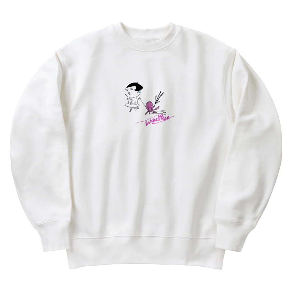 BE はっぴーのくそおかっぱ&ペットのタツロウ Heavyweight Crew Neck Sweatshirt