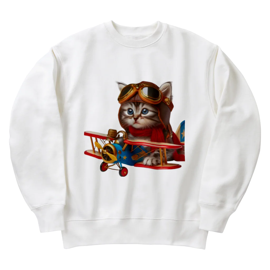 Gu--mimiの*Gu~mimi*パイロットにゃんこ Heavyweight Crew Neck Sweatshirt