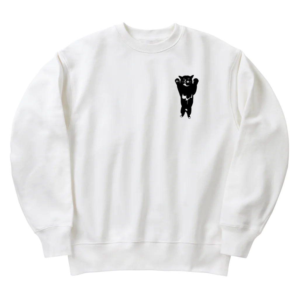 犬猫サロンぷらすのツキノワネコ Heavyweight Crew Neck Sweatshirt