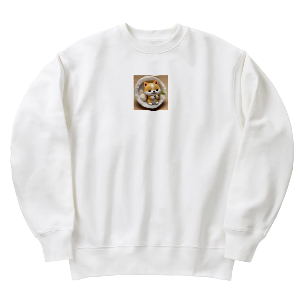 dcgnori／ワンコ画像のおむすび三角顔のしばちゃんワンプレート Heavyweight Crew Neck Sweatshirt