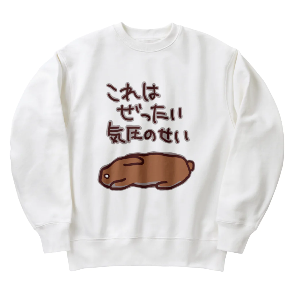 ミナミコアリクイ【のの】の絶対気圧のせい【うさぎ】 Heavyweight Crew Neck Sweatshirt