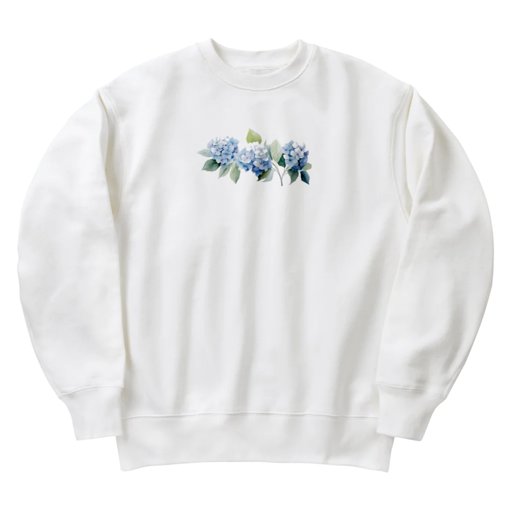 日向ぼっこの紫陽花柄のグッズ Heavyweight Crew Neck Sweatshirt