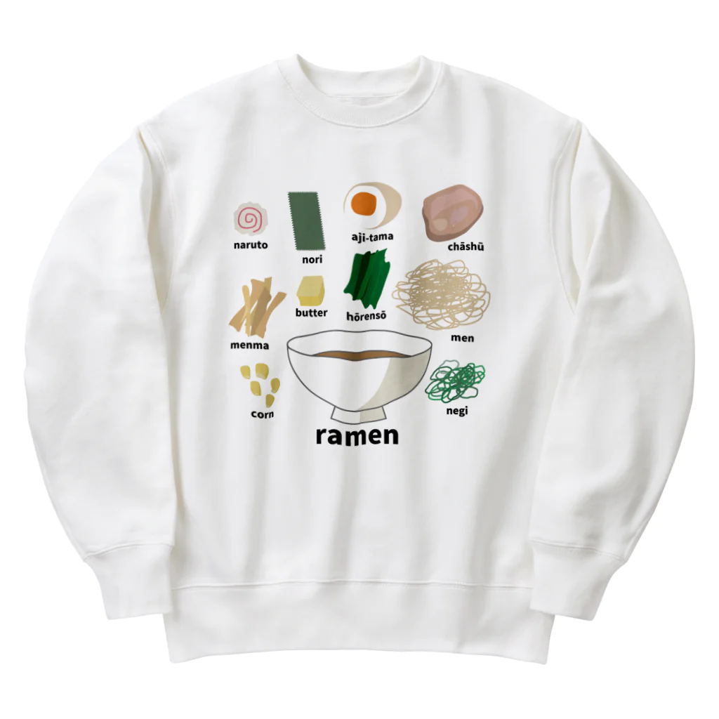 Miho_Orangenaのラーメンの具 外国人に人気の日本食のトッピング Heavyweight Crew Neck Sweatshirt