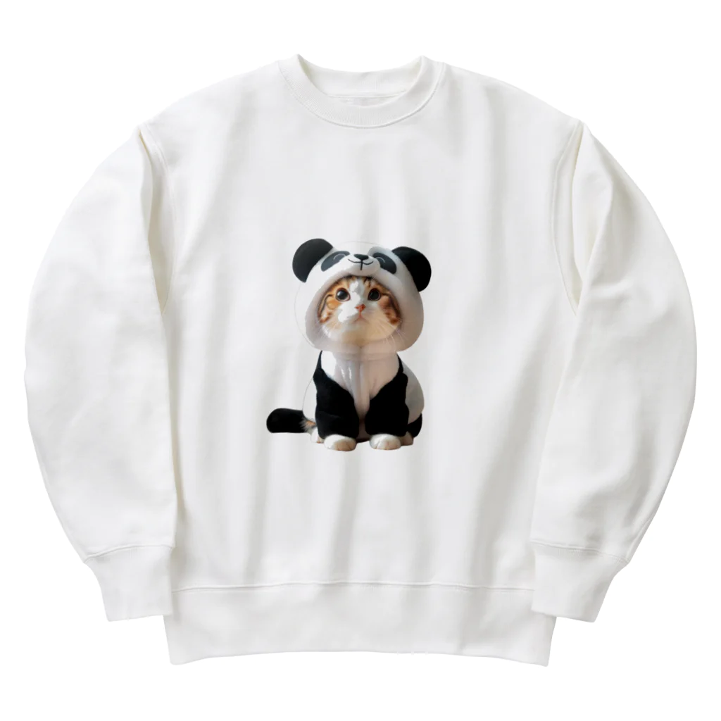 bui0000のパンダ？いいえ、ネコです Heavyweight Crew Neck Sweatshirt