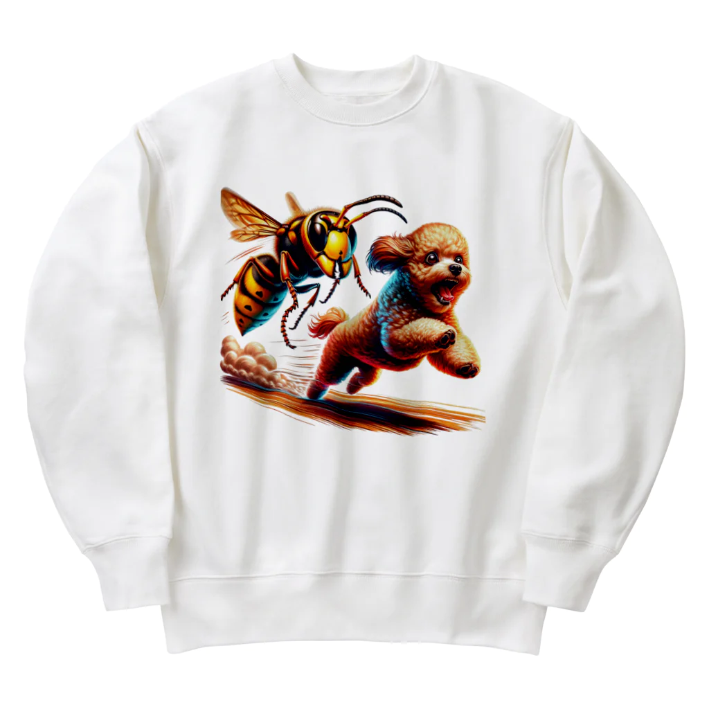 SUZUMEBACHI-HUNTERのオオスズメバチと追いかけっこ【トイプードル編】 Heavyweight Crew Neck Sweatshirt