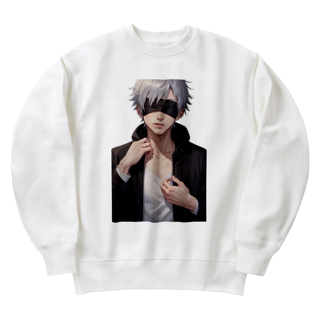 かわいい女の子とシュールな絵の五條　悟飯 Heavyweight Crew Neck Sweatshirt