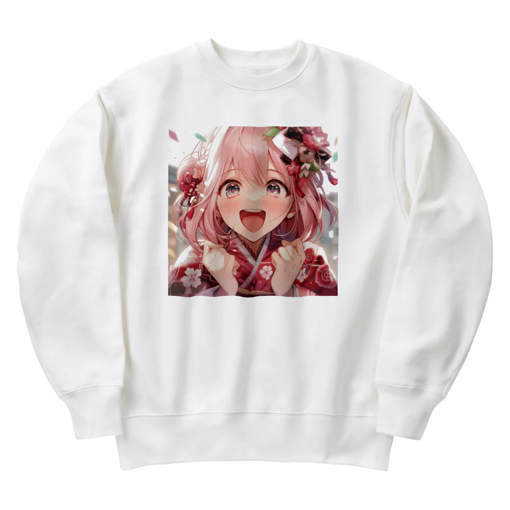 ぶーたんの振袖の花咲く瞬間 Heavyweight Crew Neck Sweatshirt