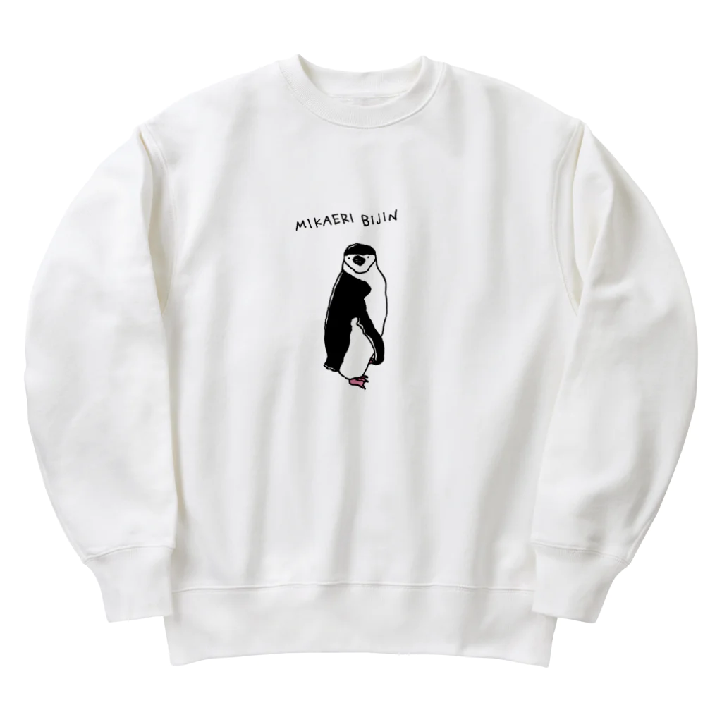 enekoのお部屋の見返り美人ペンギン Heavyweight Crew Neck Sweatshirt