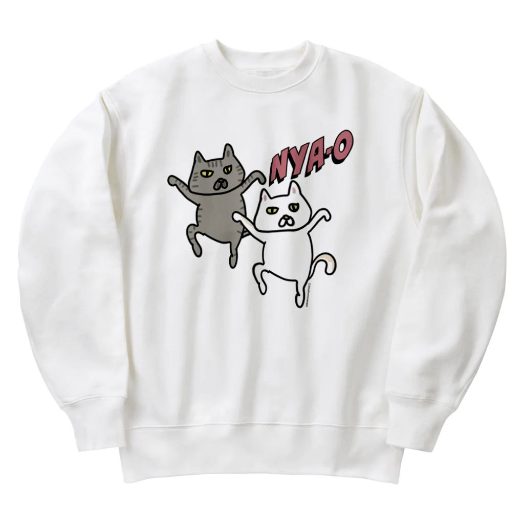 ボーイ君のお散歩のお茶目な猫 Heavyweight Crew Neck Sweatshirt