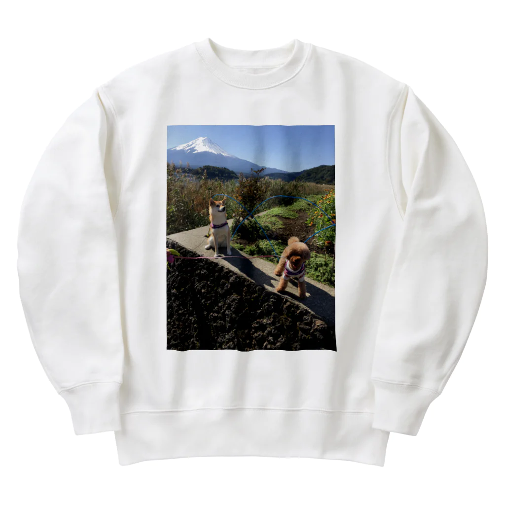 柴犬チャンスの柴犬富士山 Heavyweight Crew Neck Sweatshirt