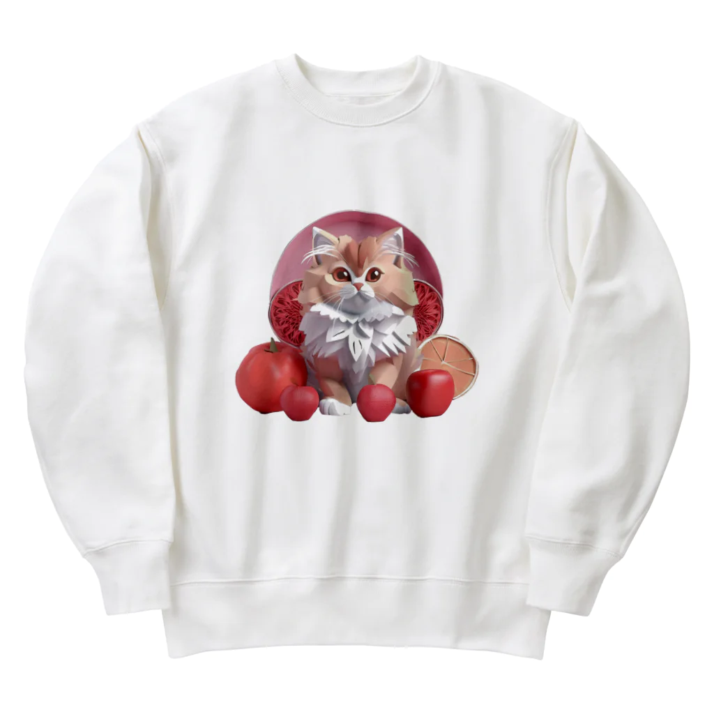 uncle-Toshiの果物と子猫 Heavyweight Crew Neck Sweatshirt